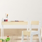Продукт GINGER HOME - Детска Учебна Маса и Столче, Комплект от Дърво, Бюро за Учене, Рисуване, Писане - Натурално Дърво и Бяло - 3 - BG Hlapeta